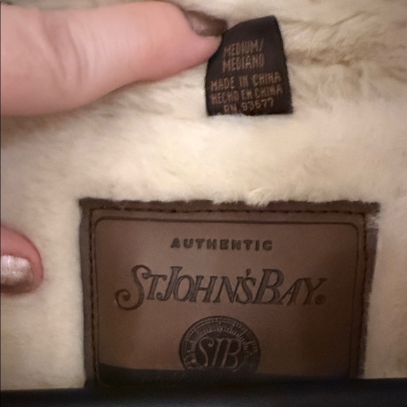 St. John's Bay Brown Shearling Jacket - Picture 2 of 3